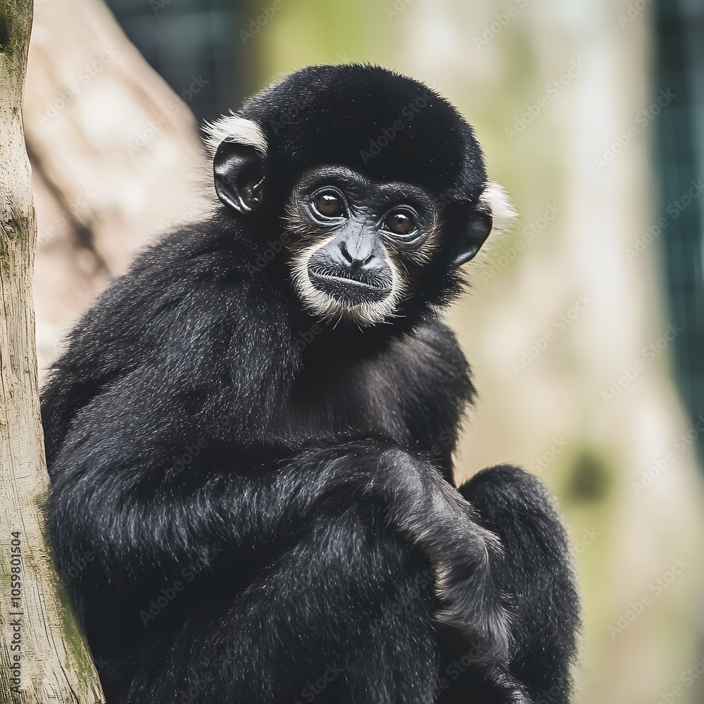 Obraz premium Wild Gibbon Primate Monkey Ape