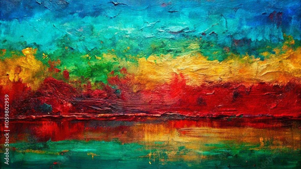 A Canvas of Hues and Layers Depicting an Abstract Landscape A Canvas of Hues and Layers Depicting an Abstract Landscape