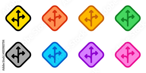 Editable traffic sign arrow vector icon. Map, location, navigation. Part of a big icon set family. Perfect for web and app interfaces, presentations, infographics, etc