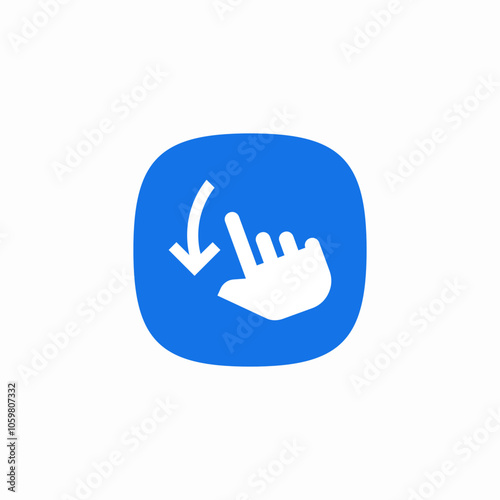 swipe down icon sign vector