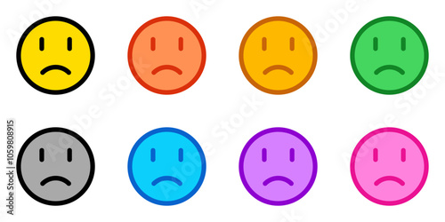 Editable frowning, sad, disappointed face vector icon. Part of a big icon set family. Perfect for web and app interfaces, presentations, infographics, etc
