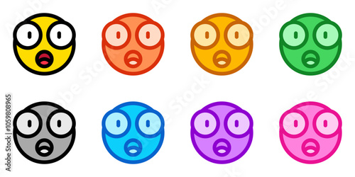 Editable surprised, astonished, shocked face vector icon. Part of a big icon set family. Perfect for web and app interfaces, presentations, infographics, etc