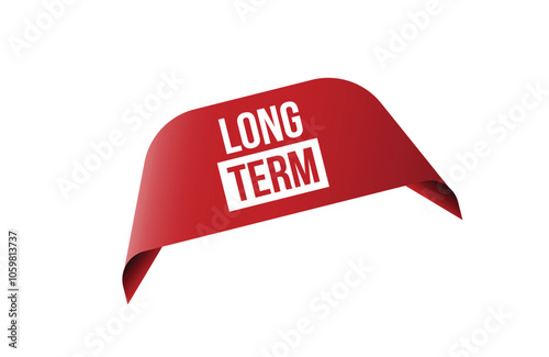 Long-Term red ribbon label banner.