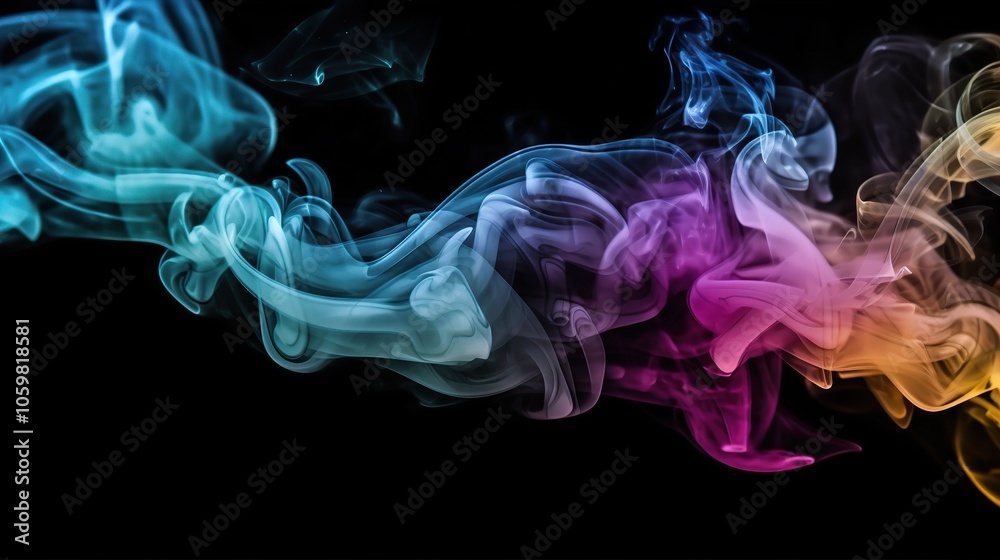 Fototapeta premium Colorful Smoke Abstract Art in 3D Effect