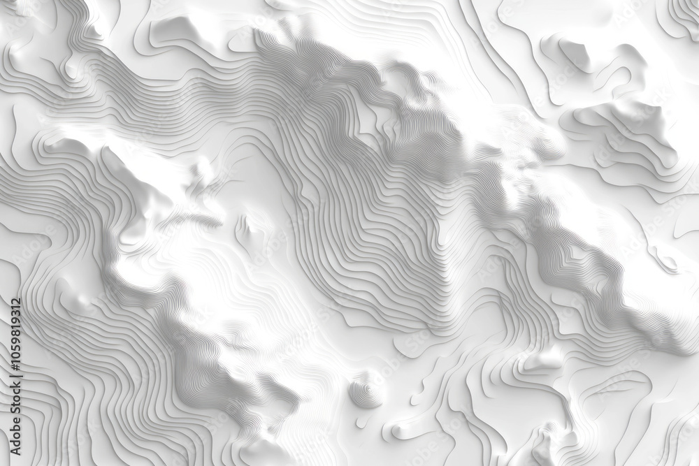 abstract white topography and minimalist design a modern exploration of contour maps and 3d landscapes