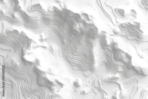 Obraz na płótnie abstract white topography and minimalist design a modern exploration of contour maps and 3d landscapes w salonie