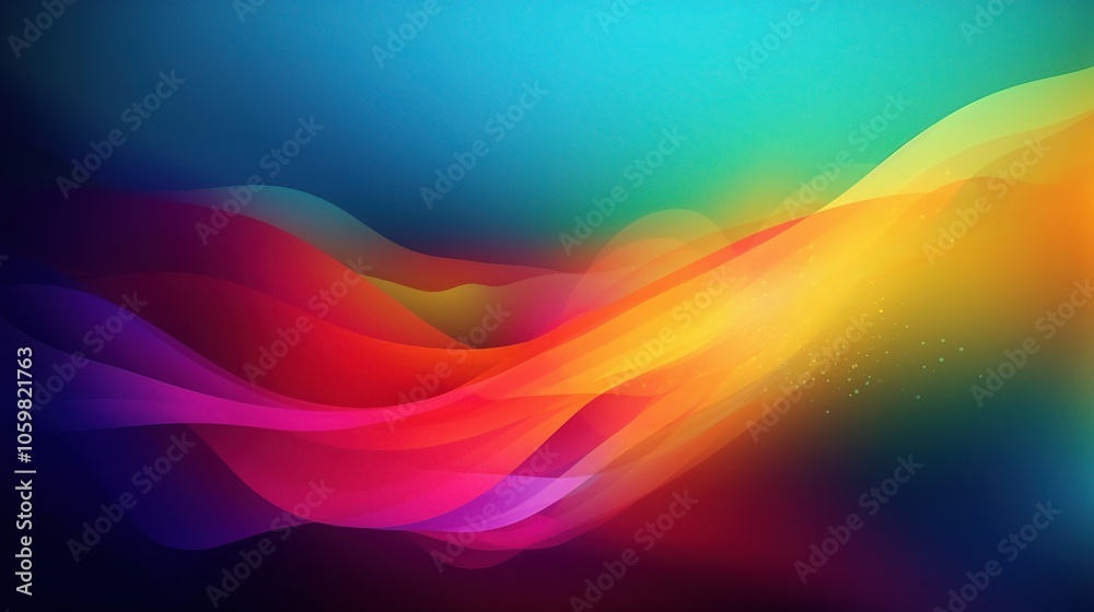 Obraz premium Colorful Abstract Waves on a Gradient Background