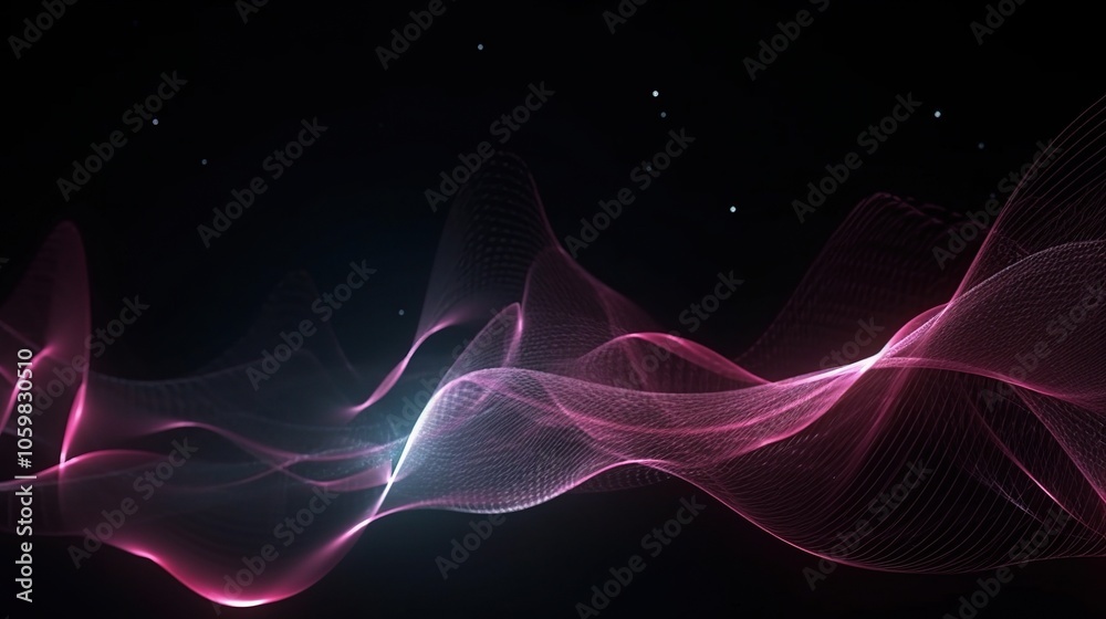 Fototapeta premium Abstract 3D Flowing Waves with Light Effects