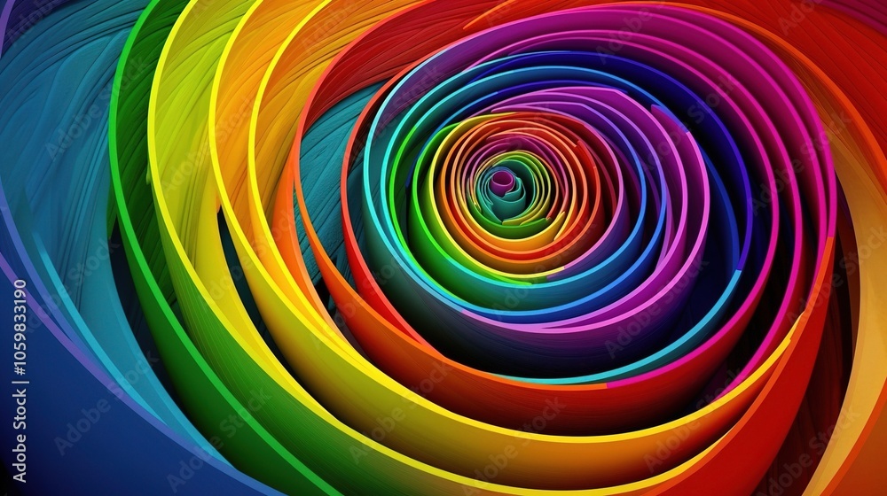Vibrant 3D Spiral with Rainbow Colors Vibrant 3D Spiral with Rainbow Colors