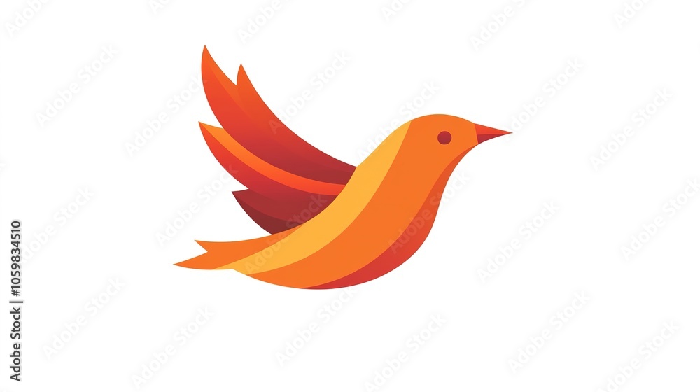 Fototapeta premium Minimalist bird logo design featuring sleek, flowing lines to create a modern, elegant representation of a bird in flight, perfect for branding in industries related to nature, freedom, and creativity