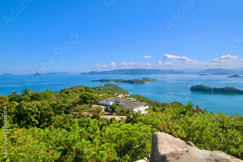 鍾秀峰・山頂展望台からの眺望（岡山県・倉敷市）