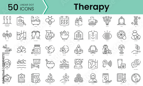 Set of therapy icons. Line art style icons bundle. vector illustration