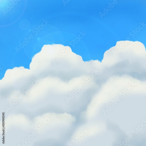 Blue Sky Cotton Clouds