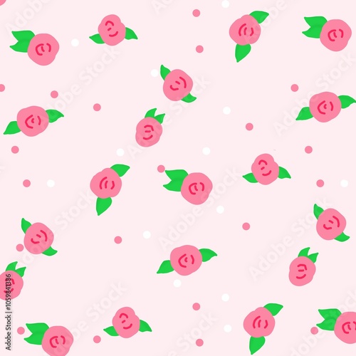 Pink Rose Pattern Background