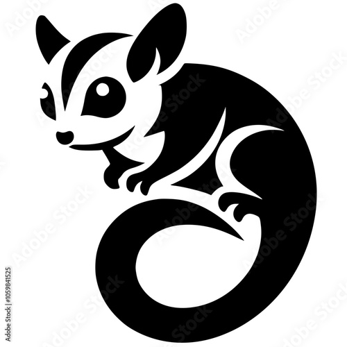 Cute sugar glider silhouette