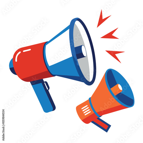 megaphone on white background, megaphone isolated on white background, megaphone isolated on white