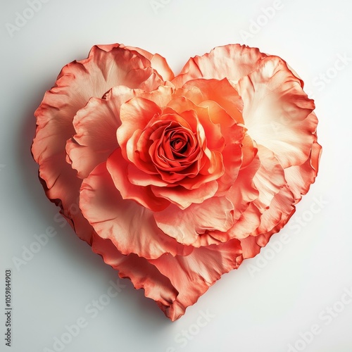 Heart-shaped flower with vibrant red petals, lush green leaves, captured in natural light outdoors.