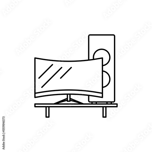 Pc gaming setup icon