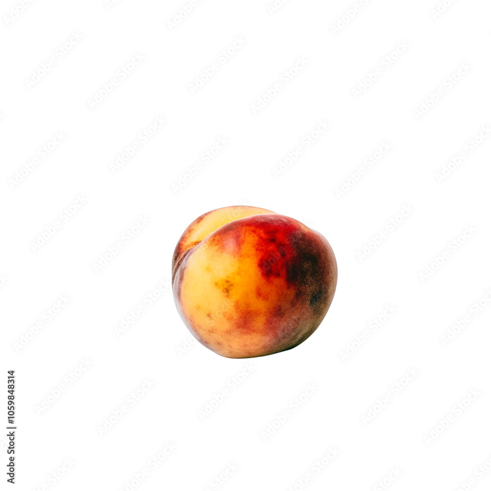 Fototapeta premium Single Peach Isolated on on white background