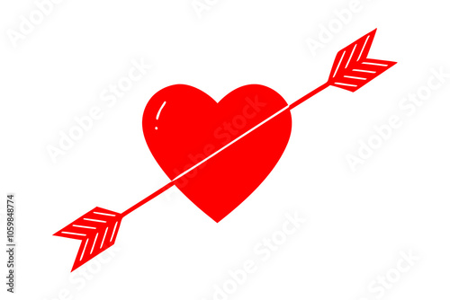 Valentine Arrow | isolated vector illustration on white background