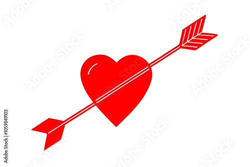 Valentine Arrow | isolated vector illustration on white background