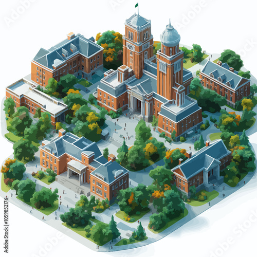 Isometric Virtual Campus Tour, Online Education