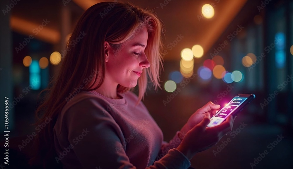 Fototapeta premium woman using smartphone