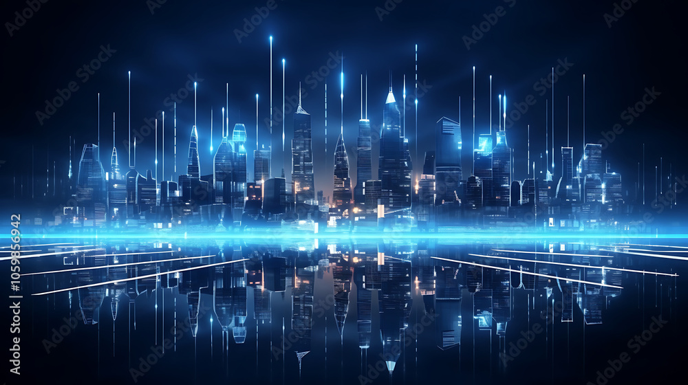 Fototapeta premium holographic city