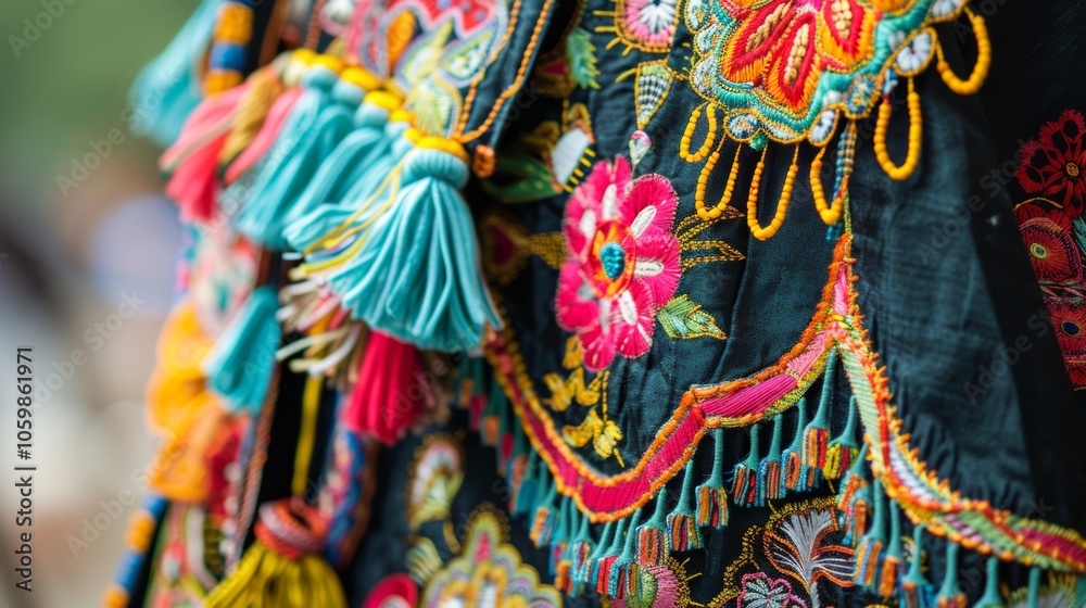 Obraz premium Vibrant guatemalan huipil showcasing intricate mayan artwork and embroidery, reflecting rich culture with colorful patterns and decorations