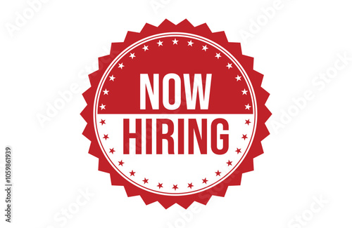 Now hiring red ribbon label banner.