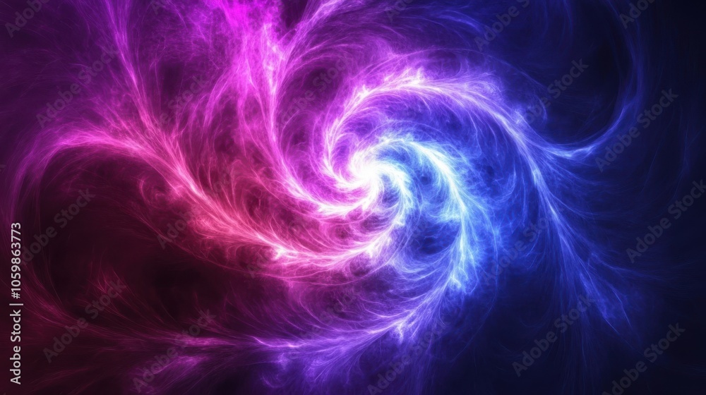 Obraz premium A striking whirlpool of vivid pink and purple hues captures the essence of the cosmos. The swirling colors evoke a sense of mystery and depth, inviting exploration into the unknown.