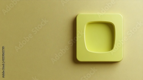 Square Shape with Circular Indent on Yellow Background