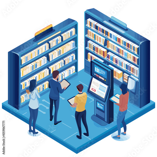Isometric Library: Readers Explore Digital & Print