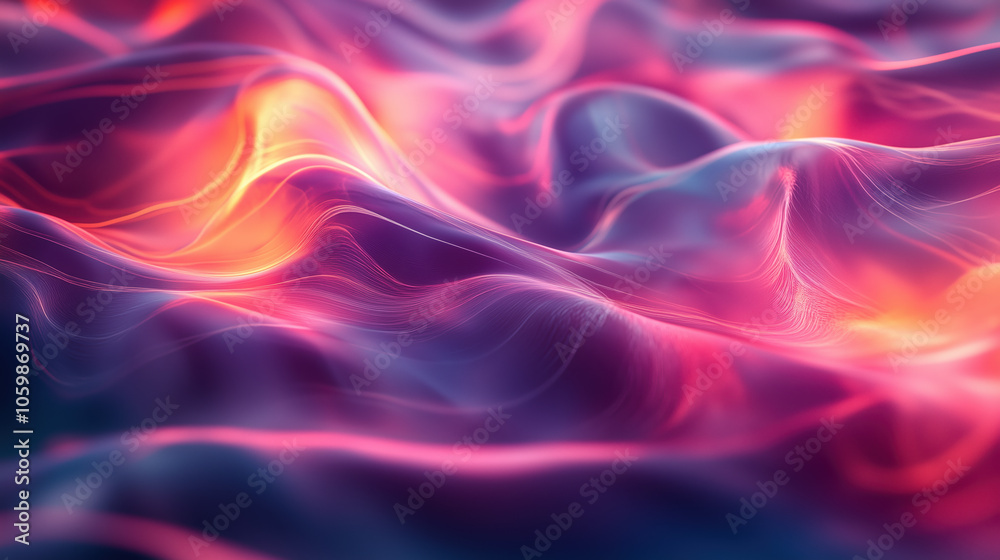 Obraz premium Vibrant Futuristic Flowing Background Design with Bright Colors and Dynamic Patterns for Modern Digital Art and Technology Concepts