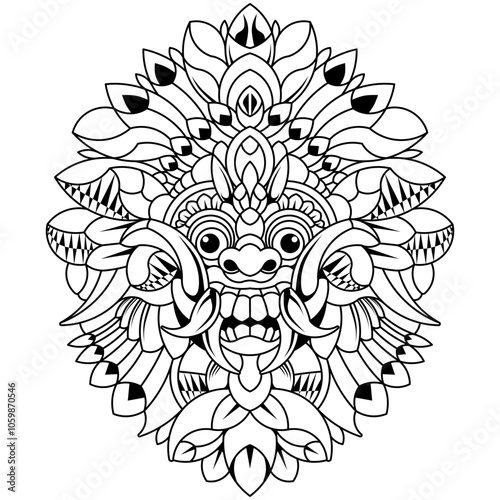 Hand drawn of barong ornament