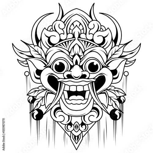 Hand drawn of barong ornament