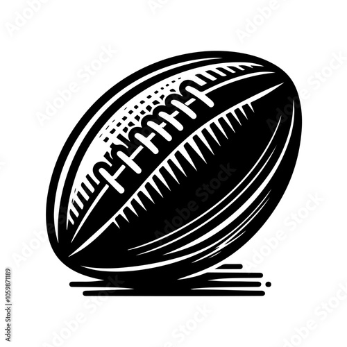 American football Rugby ball icon, Rugby ball icon silhouette vector illustration