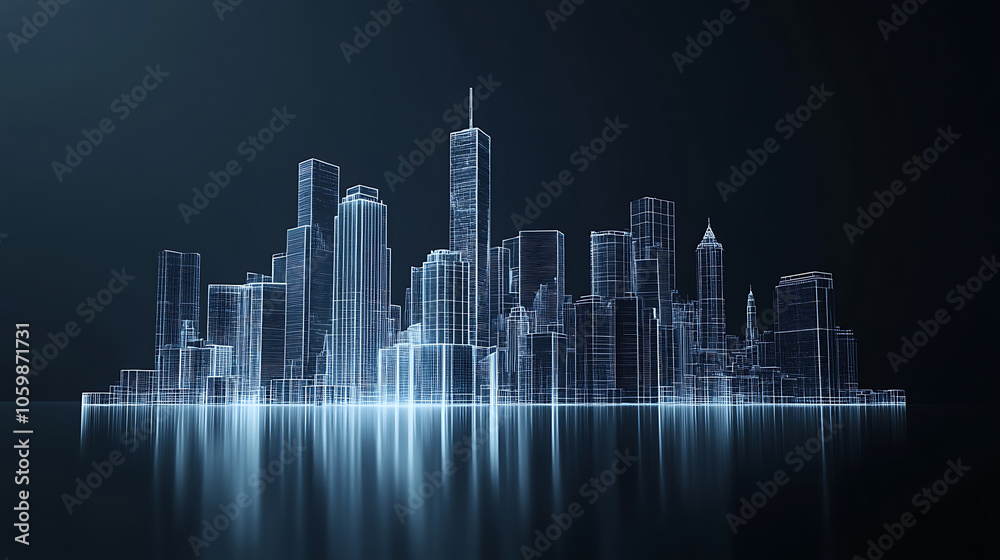 Fototapeta premium future holographic city