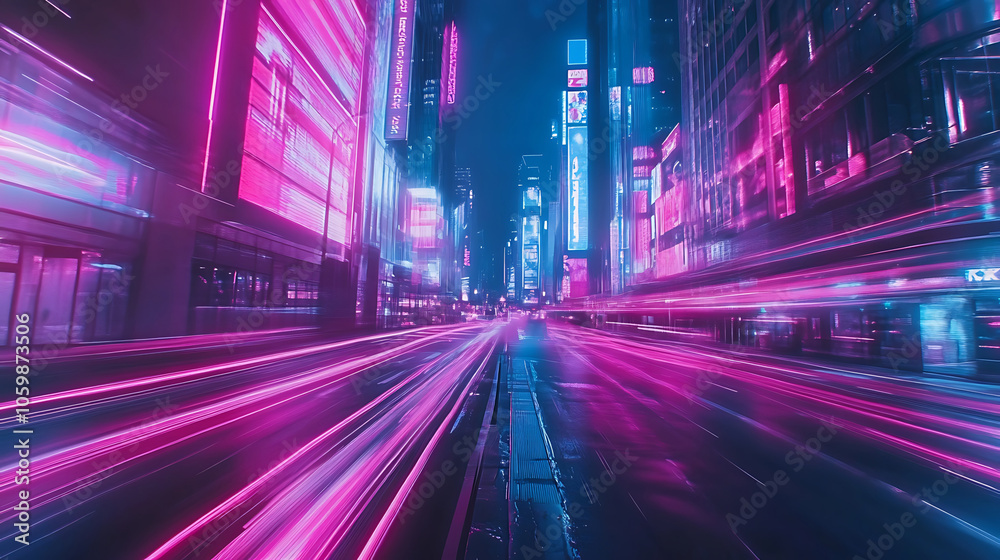 Obraz premium future holographic city