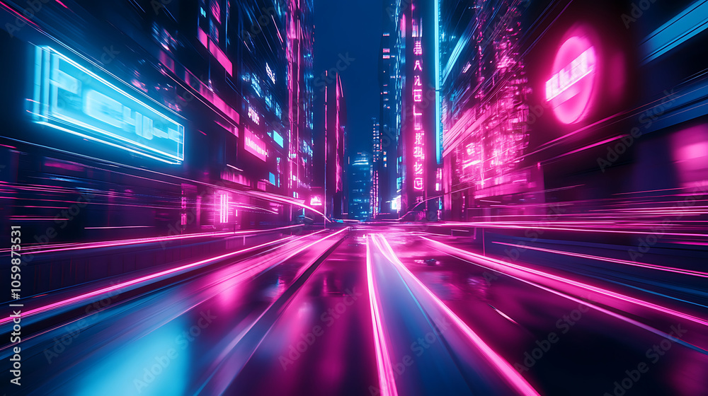 Fototapeta premium future holographic city