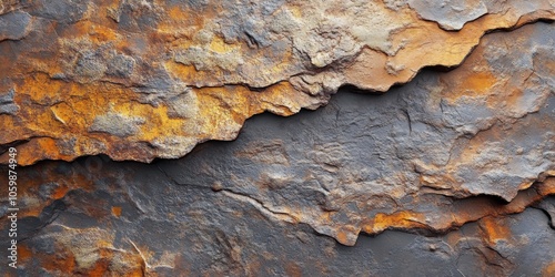 Illustration of natural iron, displaying its elemental look with metallic luster and unique rugged surface photo