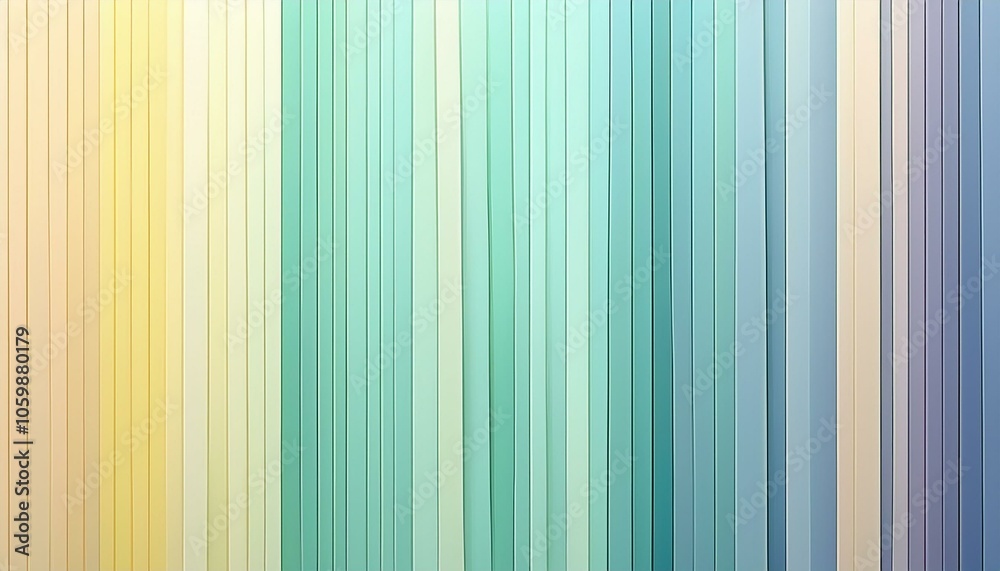 Obraz premium Abstract background with vertical stripes of varying shades of blue, green, yellow, and beige.