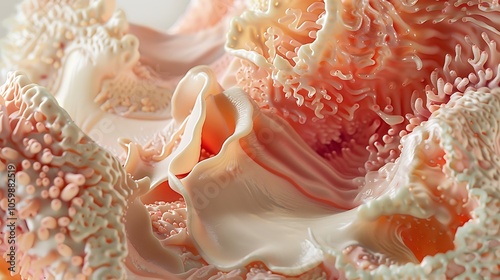 Detailed 3D rendering of a nephron structure, showcasing its intricate components including the glomerulus, tubules, and loop of Henle, essential for kidney function.