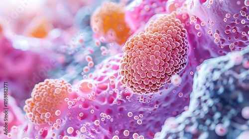 Detailed 3D rendering of a nephron structure, showcasing its intricate components including the glomerulus, tubules, and loop of Henle, essential for kidney function.