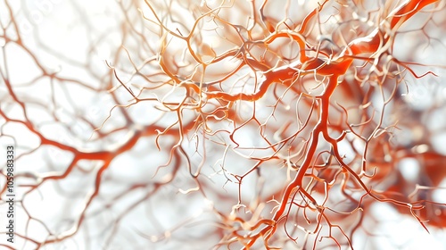 Detailed 3D rendering of a nephron structure, showcasing its intricate components including the glomerulus, tubules, and loop of Henle, essential for kidney function.