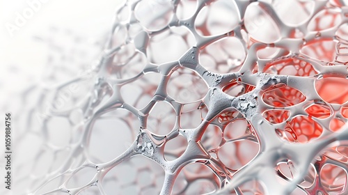 Detailed 3D rendering of a nephron structure, showcasing its intricate components including the glomerulus, tubules, and loop of Henle, essential for kidney function.