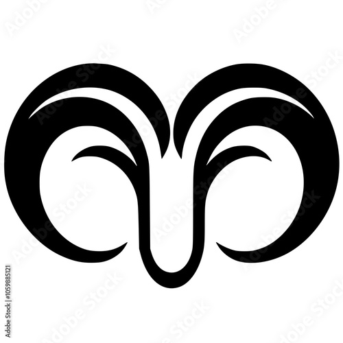 Sheep horn logo silhouette