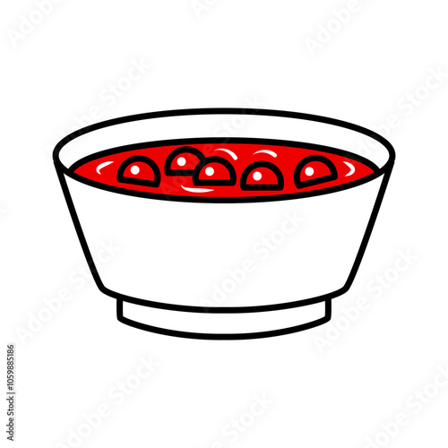 Cranberry sauce cartoon. Digital art illustration.