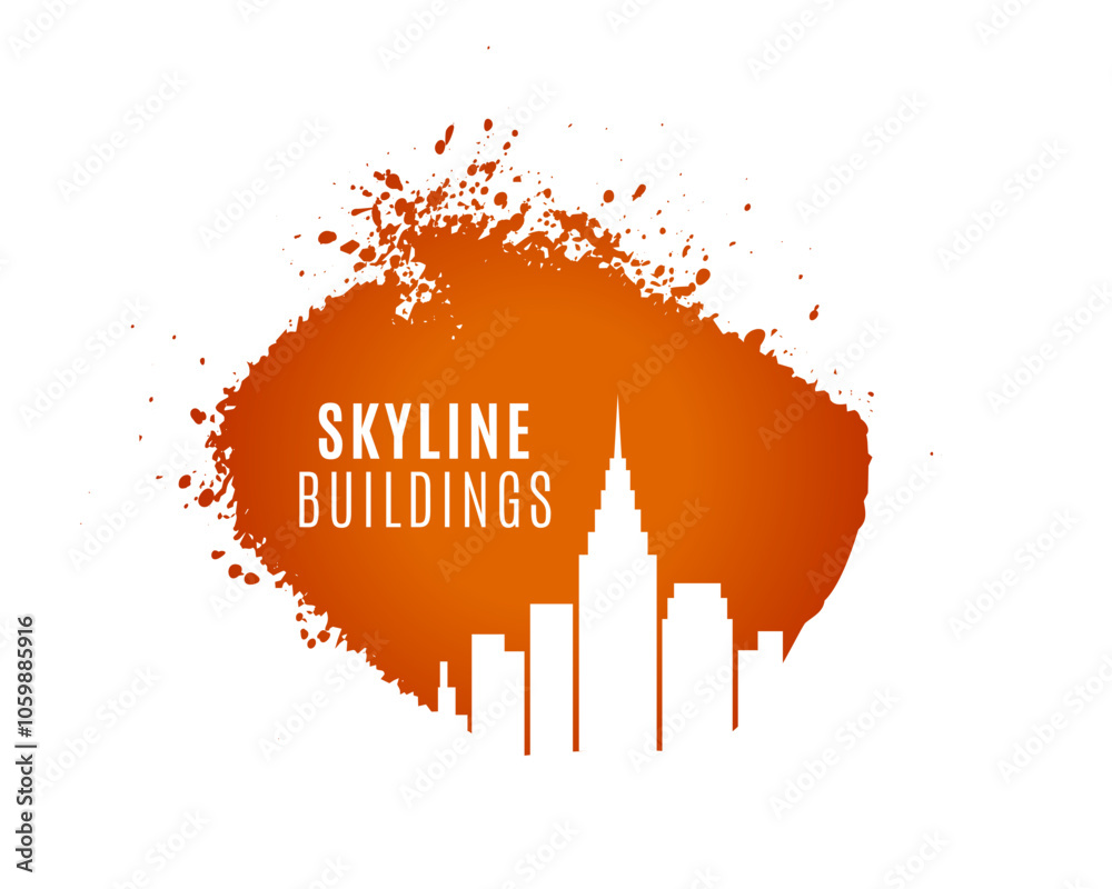 Obraz premium modern city skyline building metropolis with grungy effect