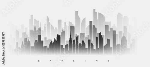 dark skyline metropolis dense downtown design